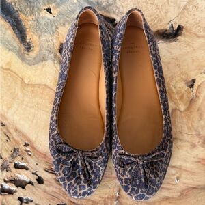 Sezane Leopard Print Bow Loafer Size 40